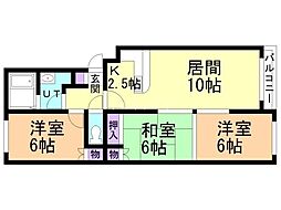 セリエ川端 3LDKの間取図画像
