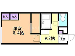 レオパレスTOKO74 1Kの間取図画像