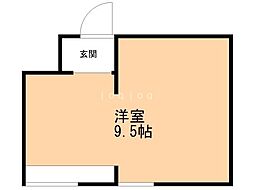 アクスゲートWOODビル ワンルームの間取図画像