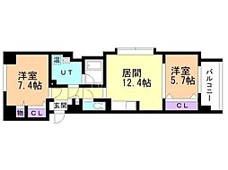 ソルティ517 2LDKの間取図画像