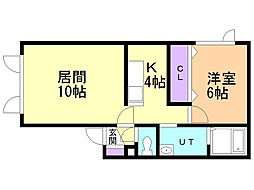 シーゲル旭町 1LDKの間取図画像