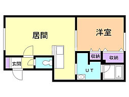 ヒーリング大町 1LDKの間取図画像
