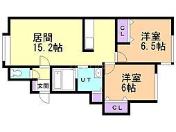 ルミネンス・ユー2 2LDKの間取図画像