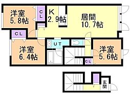 ドリームA 3LDKの間取図画像
