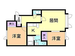 スカイフェリーチェ2 2LDKの間取図画像