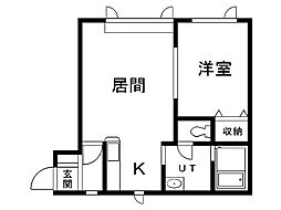 DRY壱番館 1LDKの間取図画像