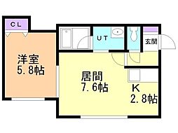 カルマーレ 1LDKの間取図画像
