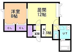 WoodBear 1LDKの間取図画像