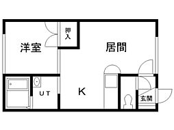 ロアール 1DKの間取図画像