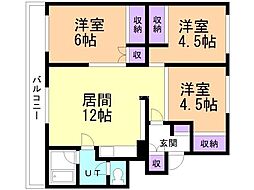 ツインクル春光B 3LDKの間取図画像