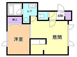 ジュネスB 1LDKの間取図画像