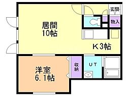 グランピア3・3カグラ 1LDKの間取図画像