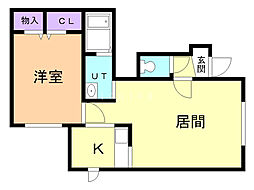 ベルリード417 1LDKの間取図画像