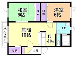 エスティ・パレス神居 2LDKの間取図画像