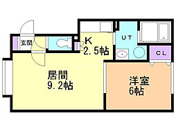 スピーナB 1LDKの間取図画像