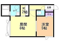 ノヴェル41A 1LDKの間取図画像
