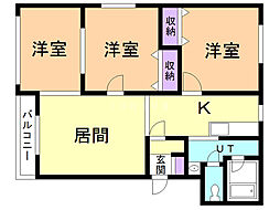 ロイヤルフローラ 3LDKの間取図画像