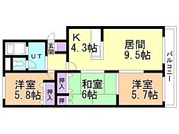 レジデンスすみのい 3LDKの間取図画像