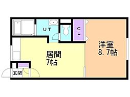 エーコー赤平 1DKの間取図画像