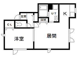 ドリームハウス8 1LDKの間取図画像