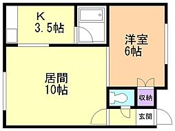 モアライフ-2 1LDKの間取図画像
