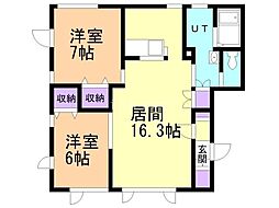 マンションななかまど 2LDKの間取図画像