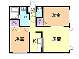 アイランドハイツA 2LDKの間取図画像