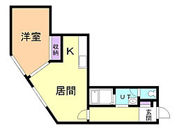 イーストリッチ65 1LDKの間取図画像