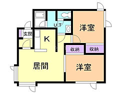 South5-22 2LDKの間取図画像