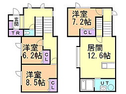 ノックフーク 3LDKの間取図画像