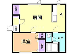メゾン松田1 1LDKの間取図画像