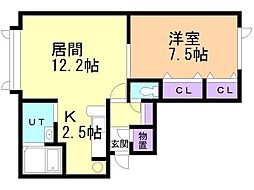 イリス・25 1LDKの間取図画像