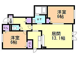 ビクトリーA 2LDKの間取図画像
