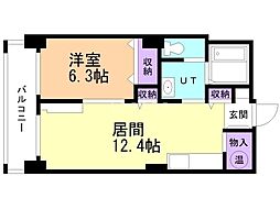 チヨダセントラルタウン 1LDKの間取図画像
