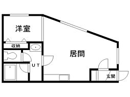 ソフィーユ九条B 1LDKの間取図画像