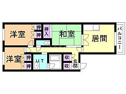 スガワラハイツ 3DKの間取図画像
