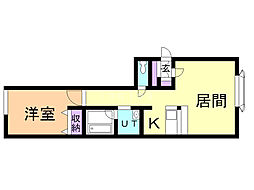ルモンテ 1LDKの間取図画像