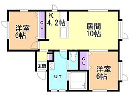 ビジネスコートA 2LDKの間取図画像