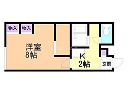 レオパレス宗代 1Kの間取図画像