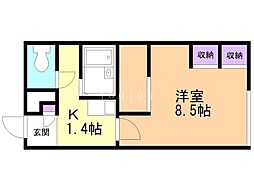 レオパレスパークハイム 1Kの間取図画像