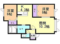 Virgo 2LDKの間取図画像