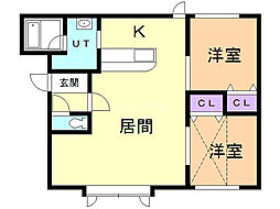 ラピス 2LDKの間取図画像