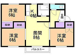 カームネスC 3LDKの間取図画像