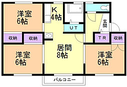 カームネスA 3LDKの間取図画像