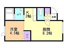 ロードスターハイツ 1LDKの間取図画像
