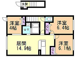 アリビラ 3LDKの間取図画像