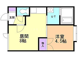 ウィステリア 1DKの間取図画像