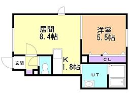 ROI 1LDKの間取図画像