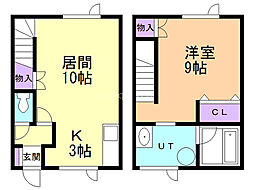 来夢ハイツ 1LDKの間取図画像