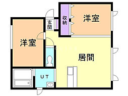 エコワンハイツ3・3 2LDKの間取図画像
